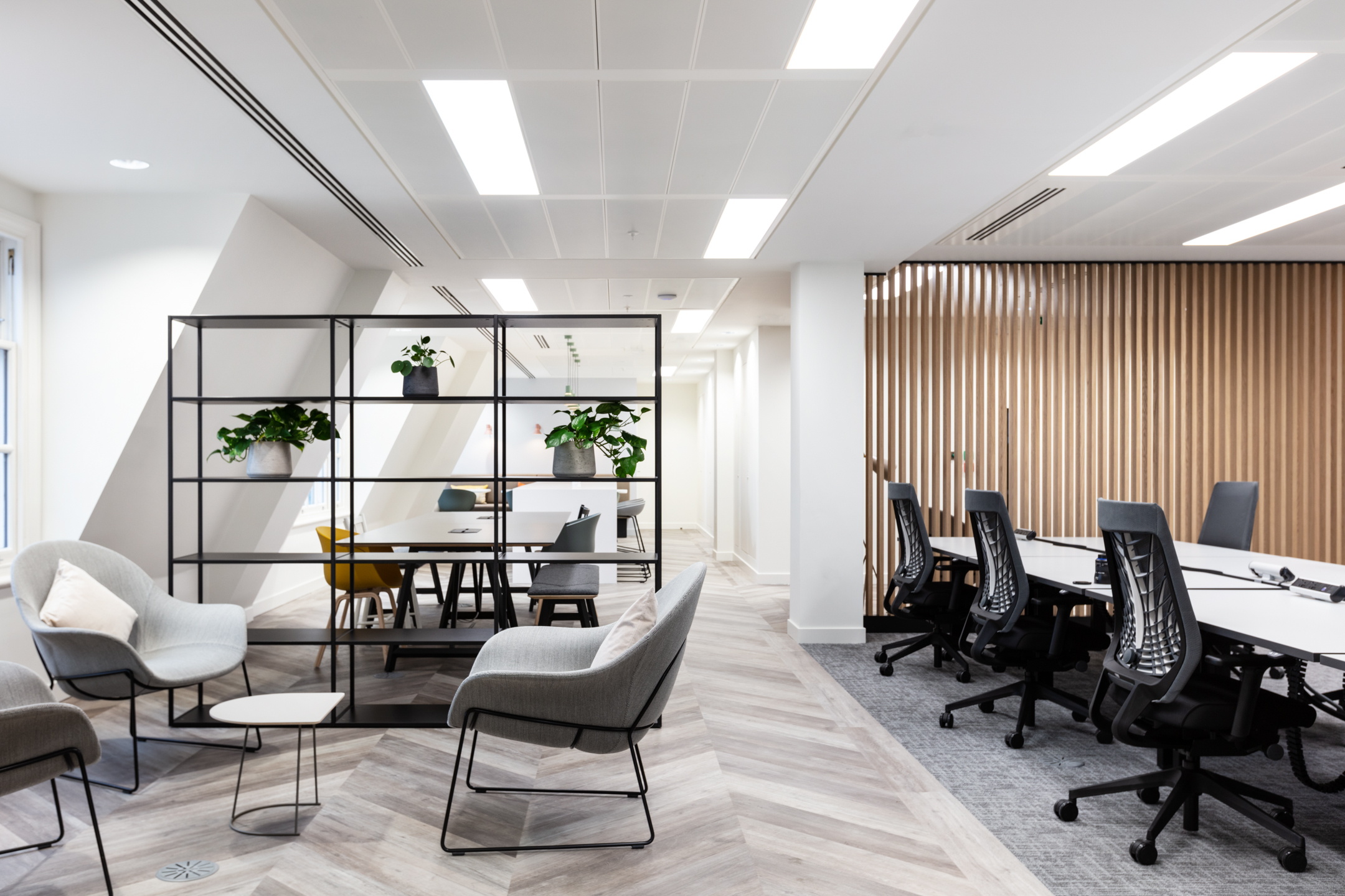 Teapoint, meeting rooms, and breakout areas designed for Platfform at Level 8, 20 St James’s Street, showcasing a cohesive and functional workspace layout.