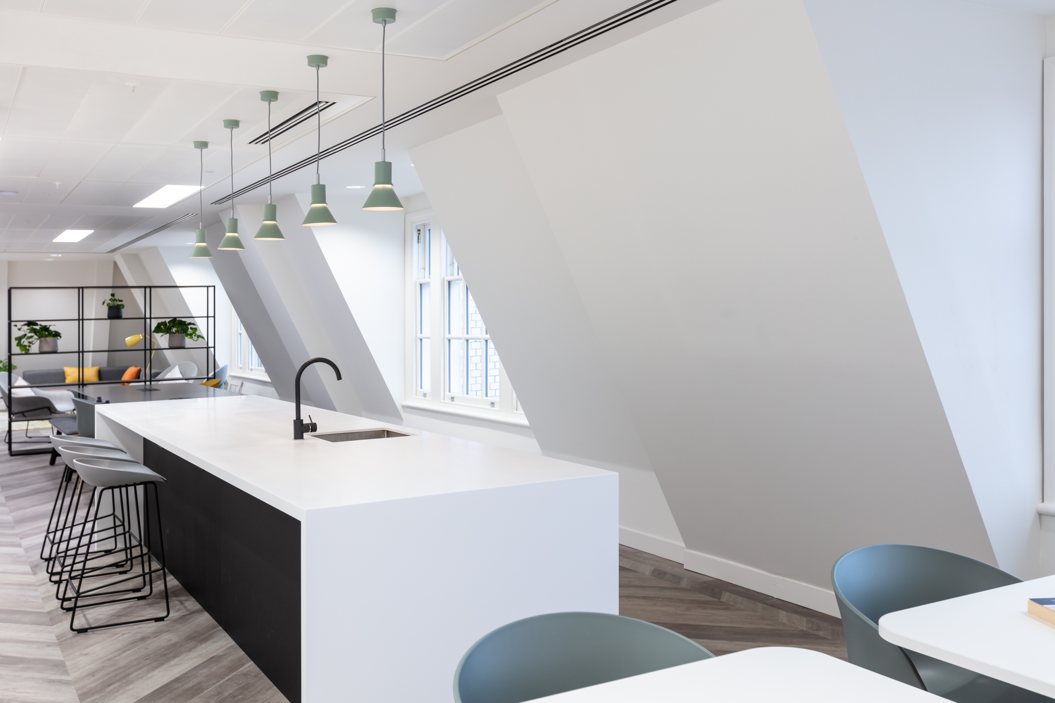 Teapoint, meeting rooms, and breakout areas designed for Platfform at Level 8, 20 St James’s Street, showcasing a cohesive and functional workspace layout.