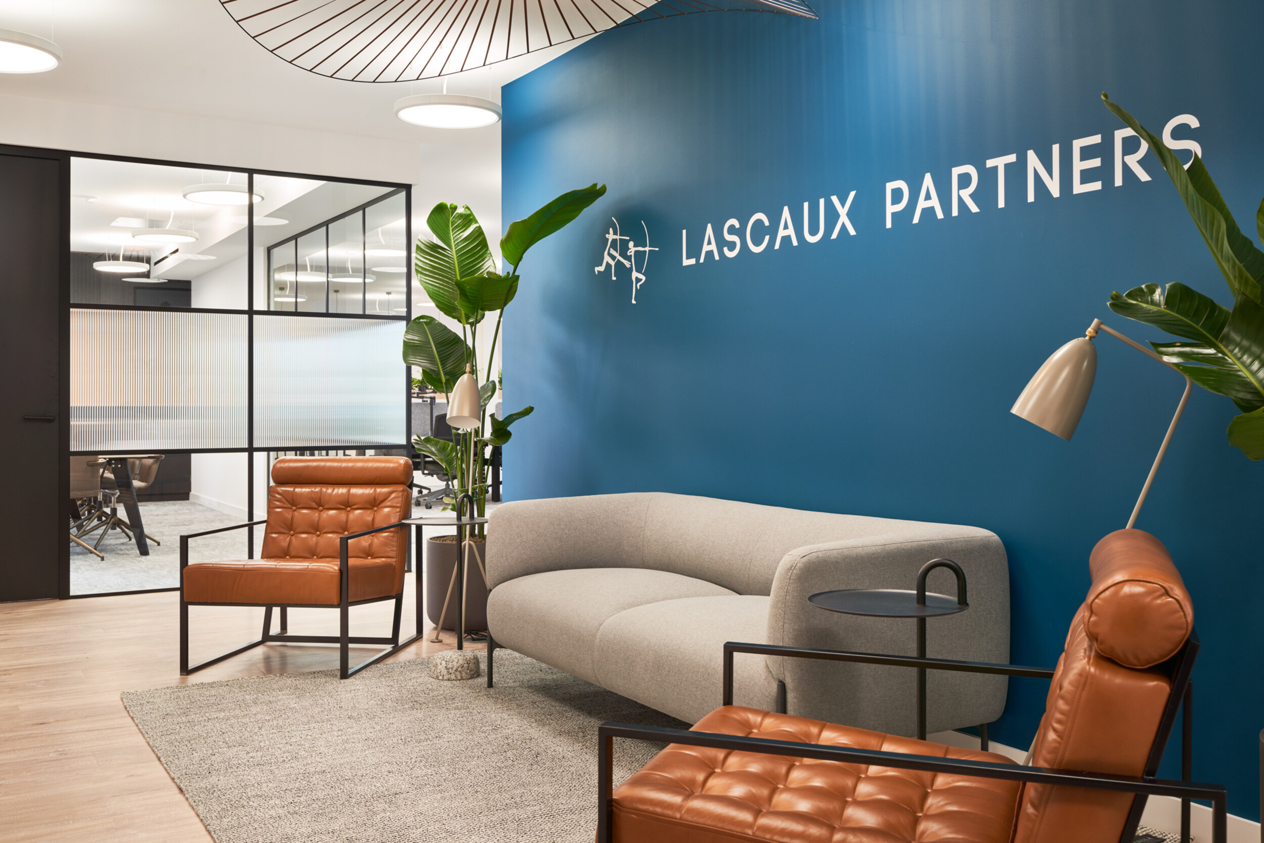 Breakout area at 3 St Helens Place for The Leathersellers, with furniture by Platfform, combining soft seating and low tables to support informal meetings and agile use.
